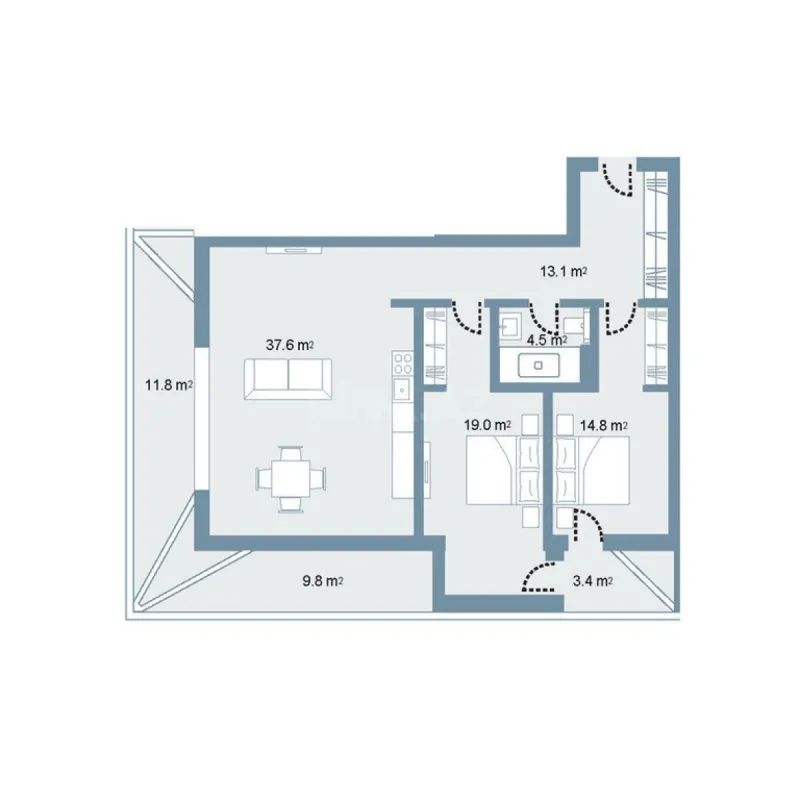 Satılır 3 otaqlı mənzil 131.9 m²