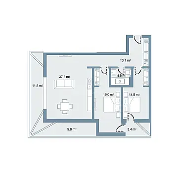 Satılır 3 otaqlı mənzil 131.9 m²