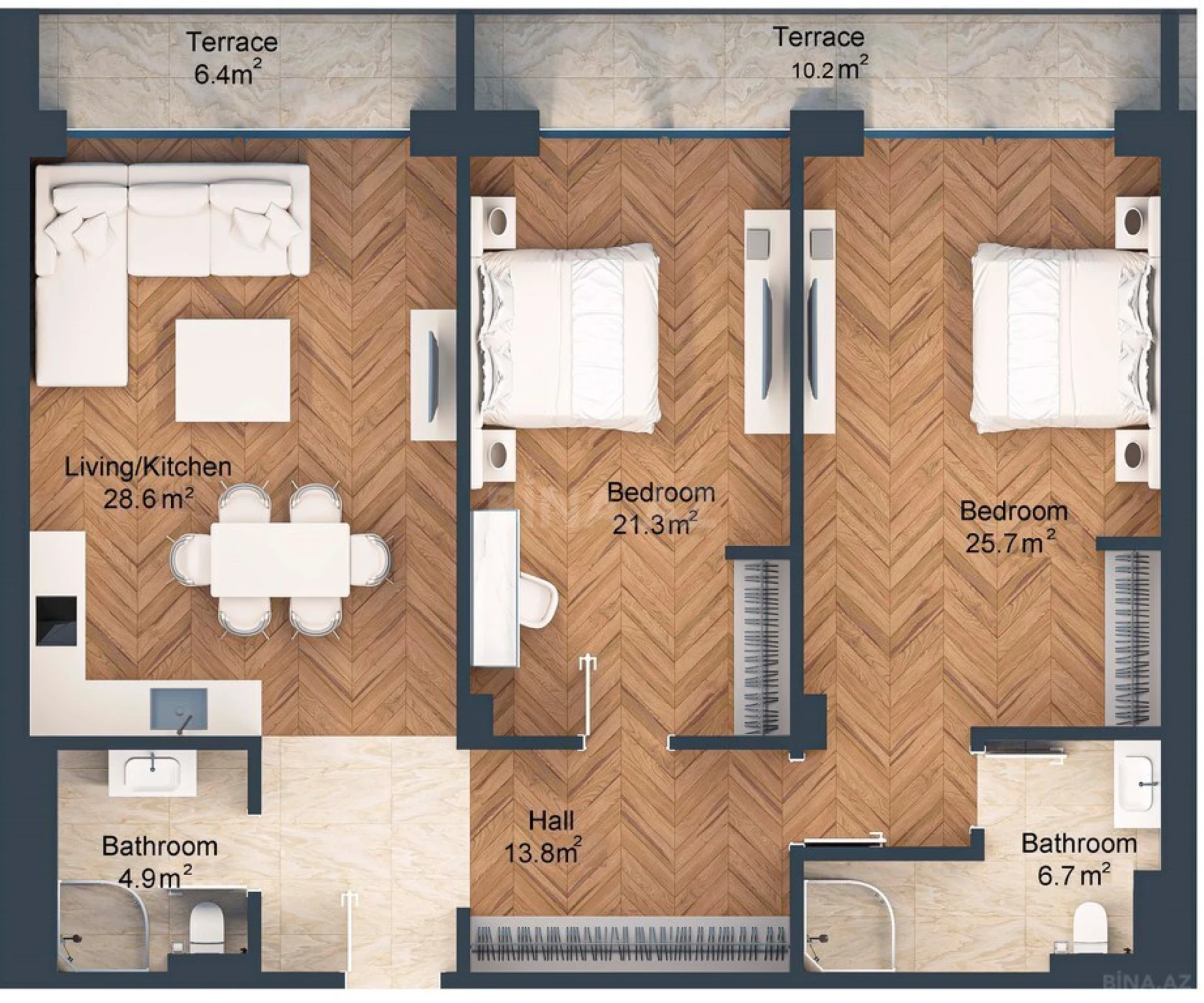 Satılır 3 otaqlı mənzil 139.2 m²