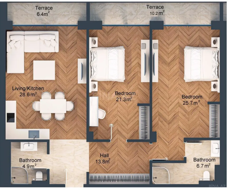 Satılır 3 otaqlı mənzil 139.2 m²