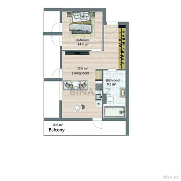 Satılır 2 otaqlı mənzil 111.1 m²