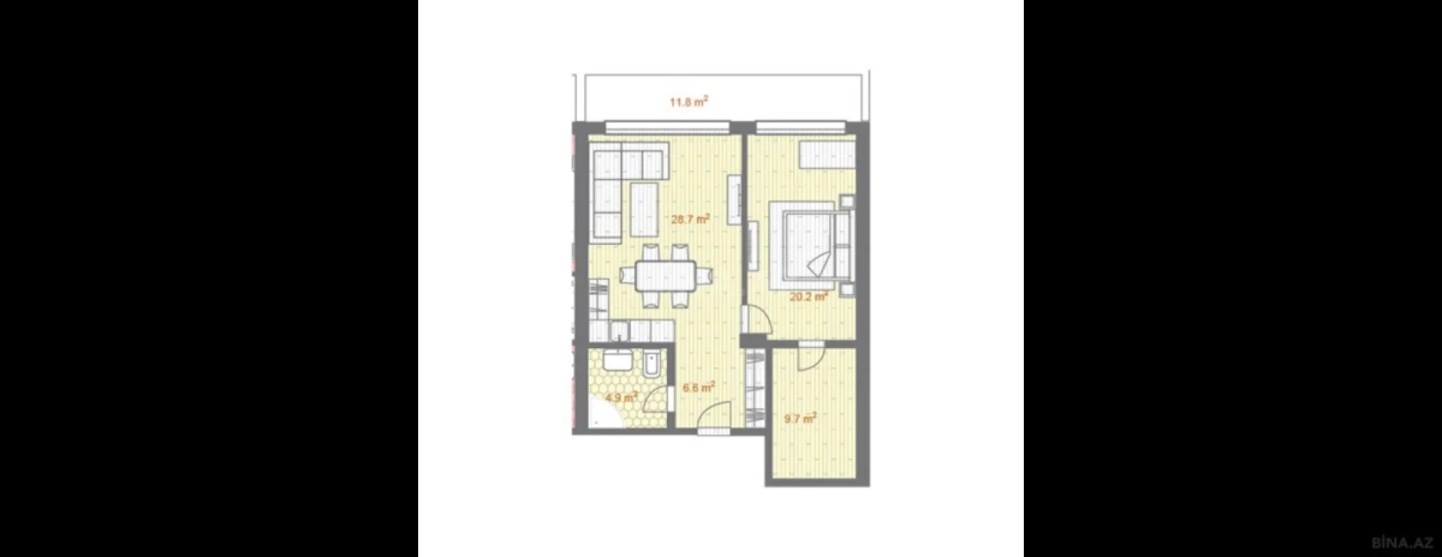 Satılır 2 otaqlı mənzil 96.5 m²