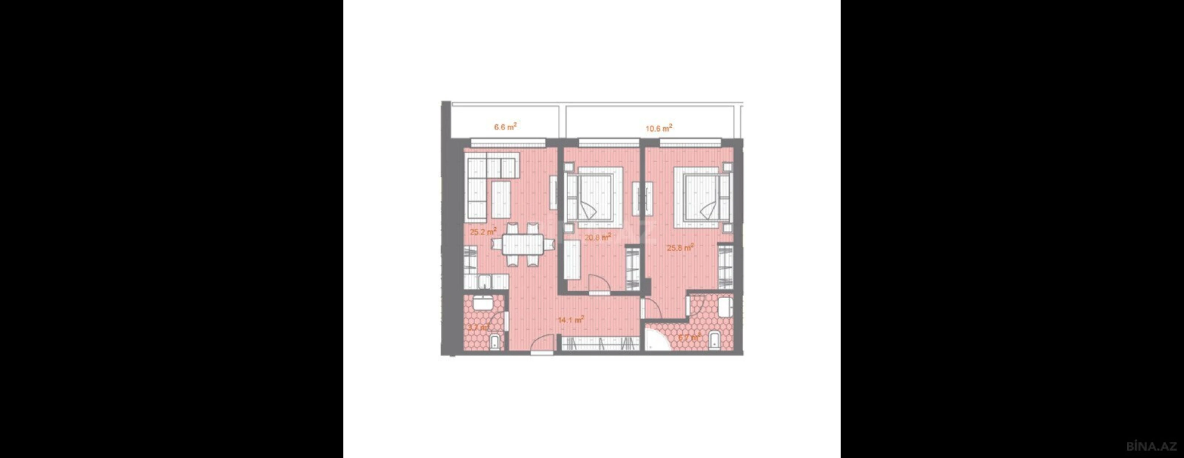 Satılır 3 otaqlı mənzil 136 m²