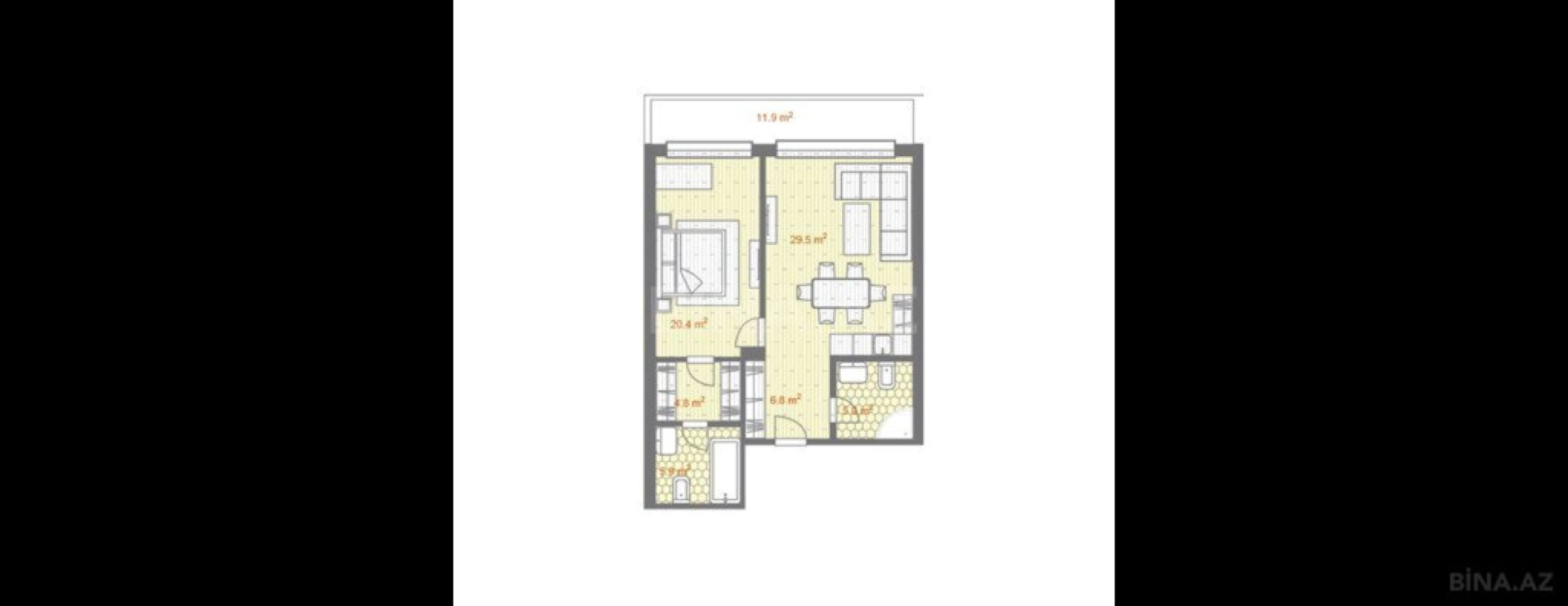 Satılır 2 otaqlı mənzil 99.9 m²