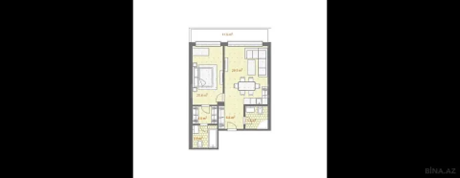 Satılır 2 otaqlı mənzil 99.9 m²