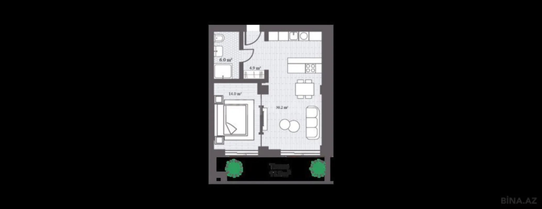 Satılır 2 otaqlı mənzil 78.4 m²