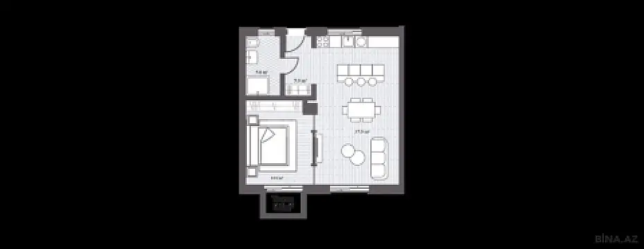 Satılır 2 otaqlı mənzil 74 m²