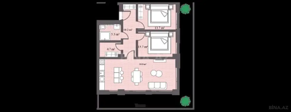 Satılır 3 otaqlı mənzil 133.7 m²