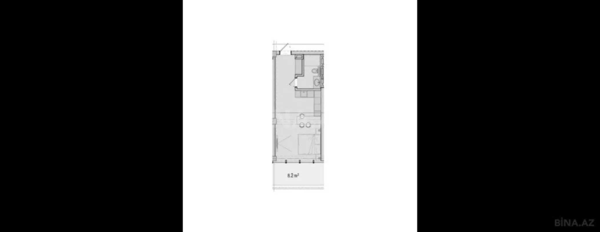 Satılır 1 otaqlı mənzil 51.2 m²