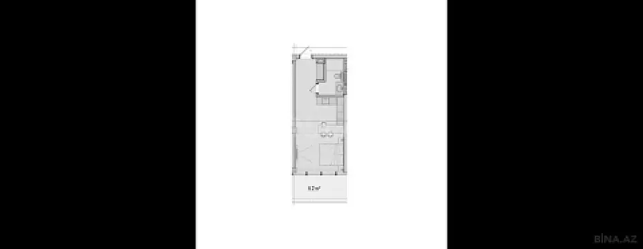 Satılır 1 otaqlı mənzil 51.2 m²