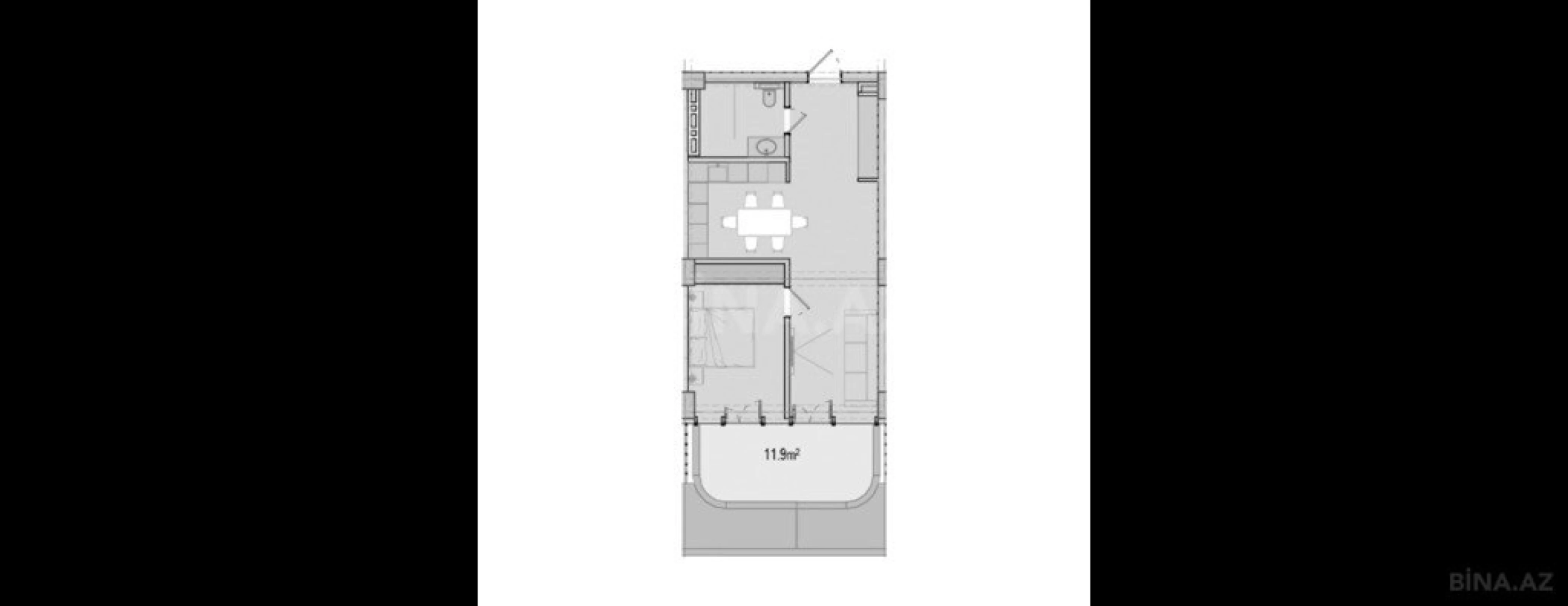 Satılır 2 otaqlı mənzil 77.1 m²