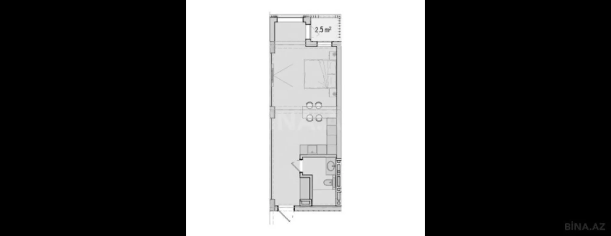 Satılır 1 otaqlı mənzil 50.8 m²
