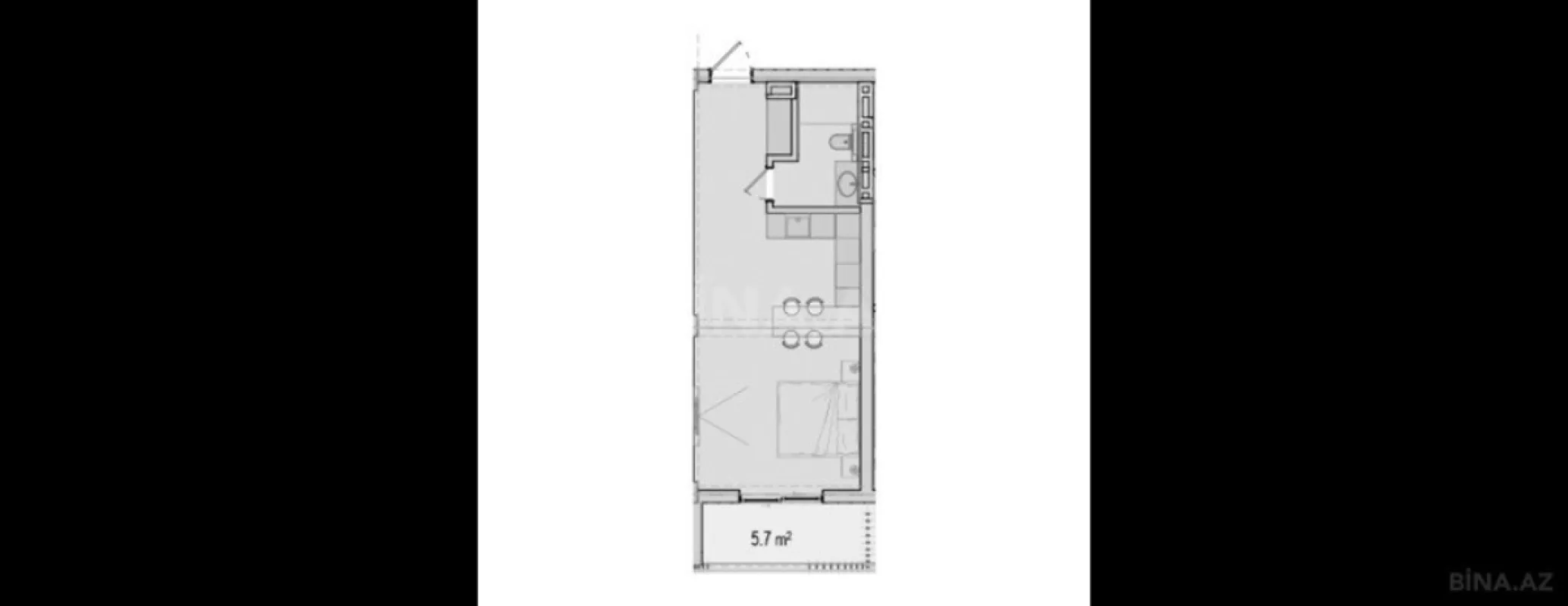 Satılır 1 otaqlı mənzil 50.7 m²