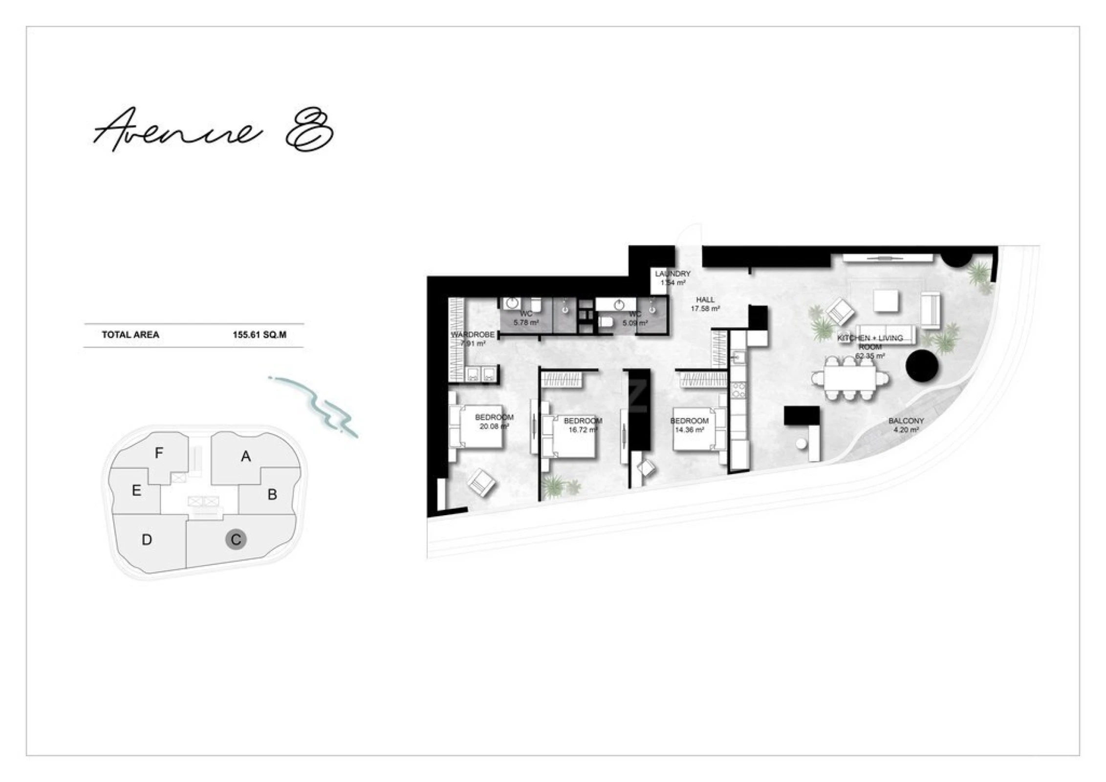 Satılır 4 otaqlı mənzil 155.6 m²