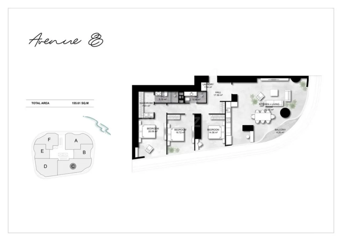 Satılır 4 otaqlı mənzil 155.6 m²