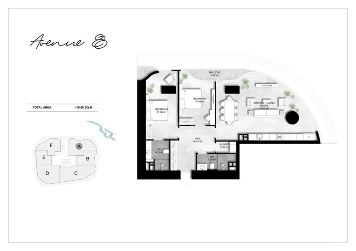 Satılır 3 otaqlı mənzil 119.6 m²
