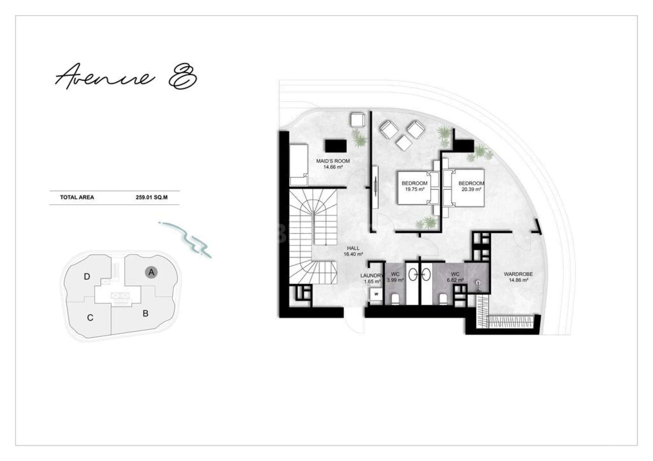 Satılır 5 otaqlı mənzil 259 m²