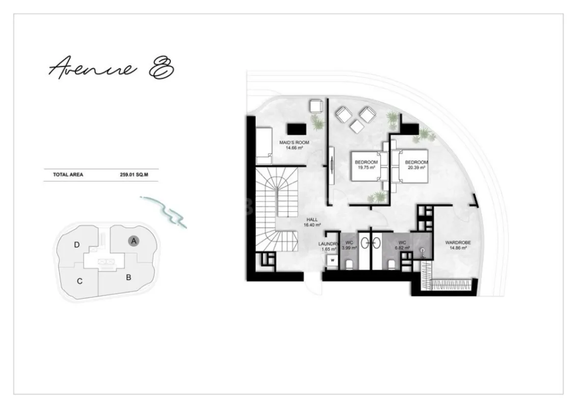Satılır 5 otaqlı mənzil 259 m²