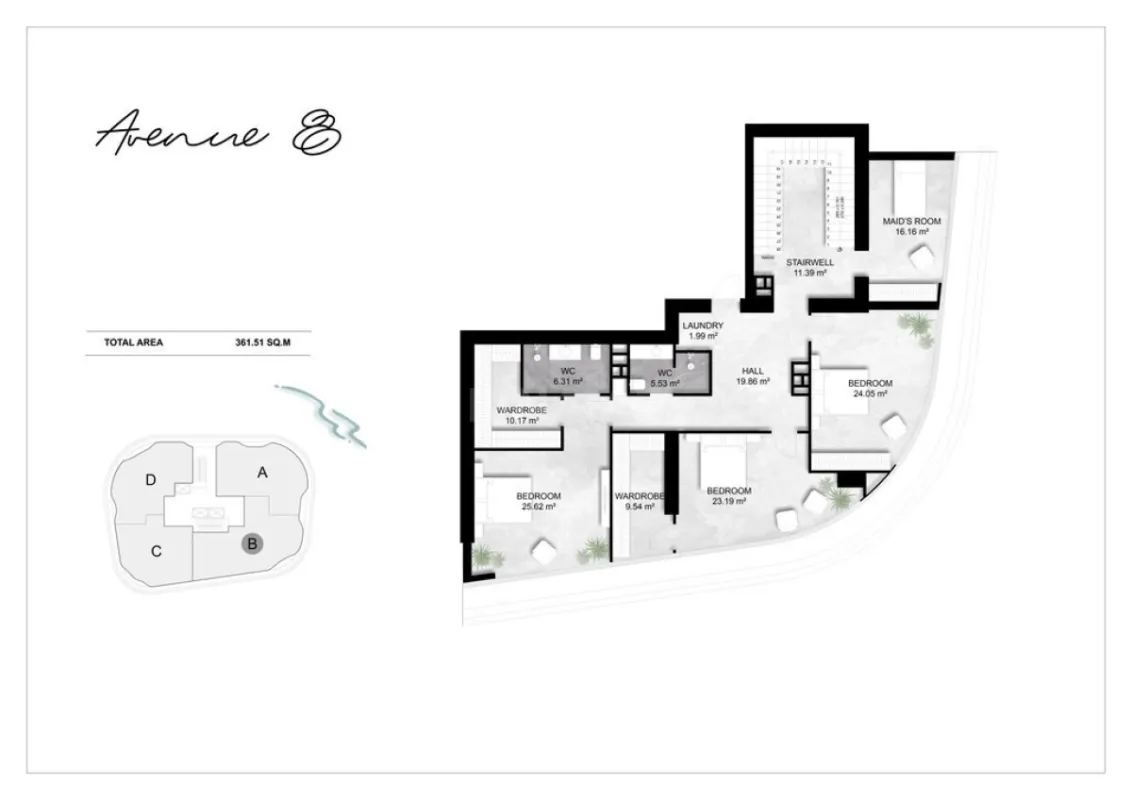 Satılır 6 otaqlı mənzil 361 m²