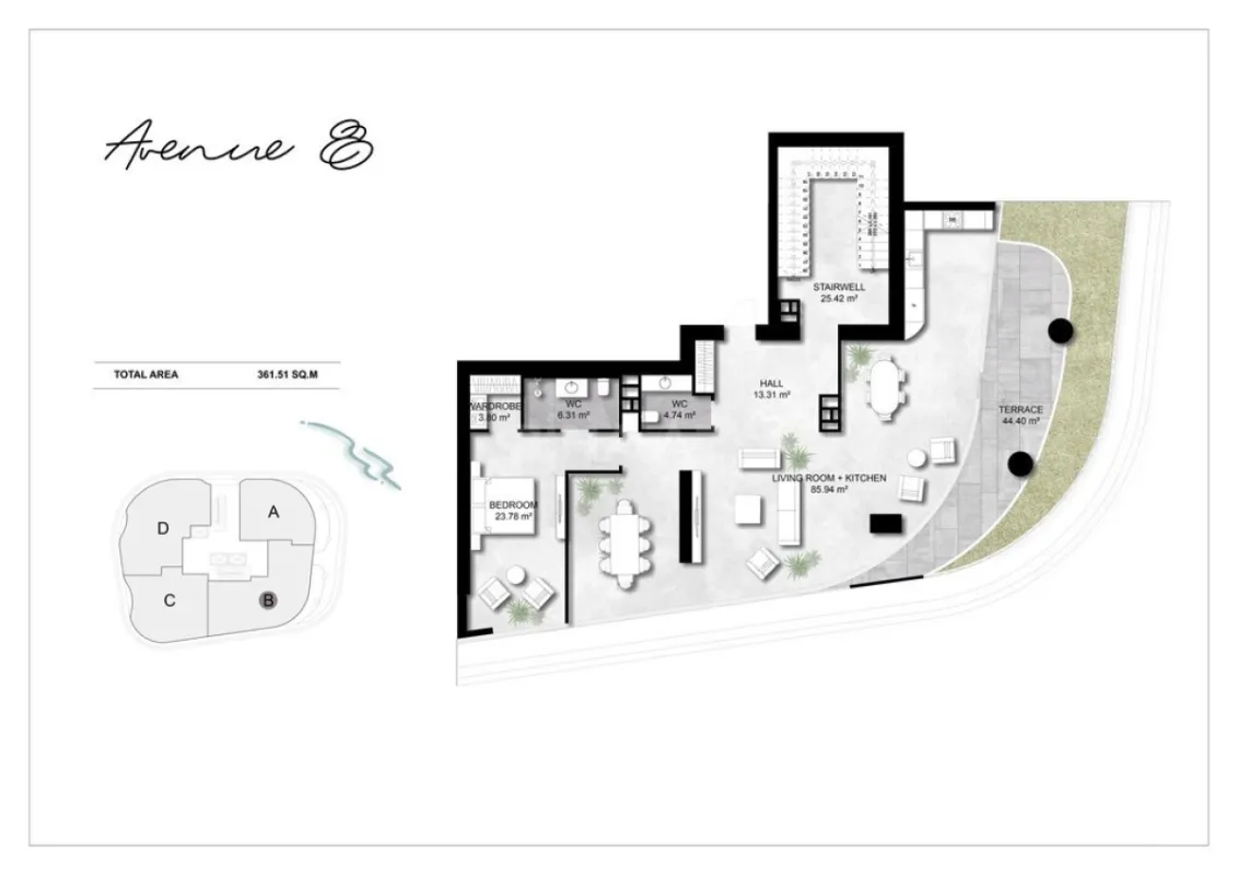 Satılır 6 otaqlı mənzil 361 m²