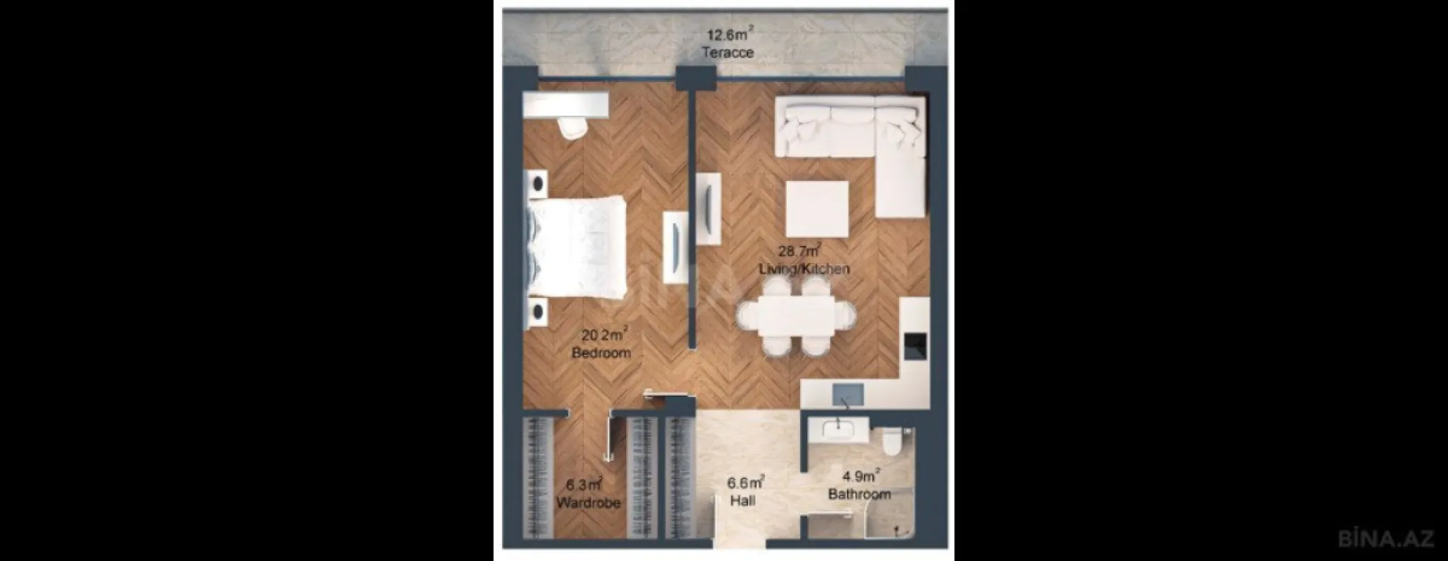 Satılır 2 otaqlı mənzil 91.9 m²