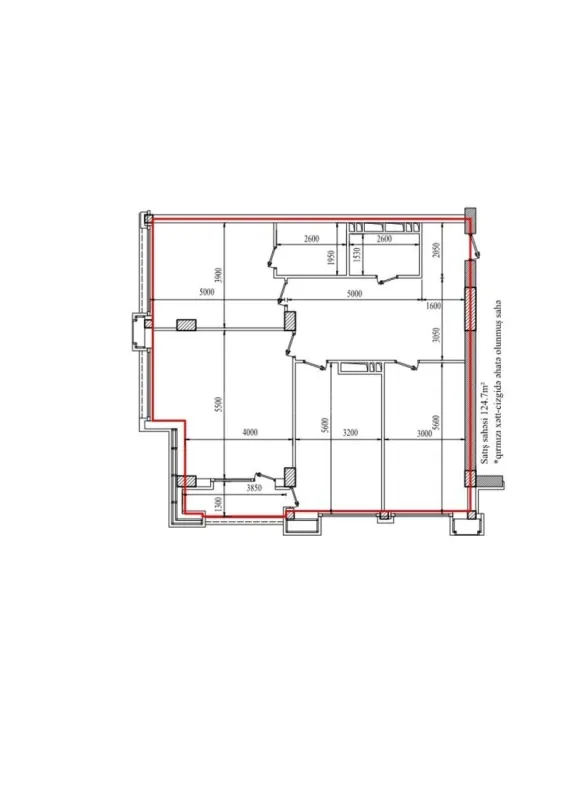 Satılır 3 otaqlı mənzil 124 m²