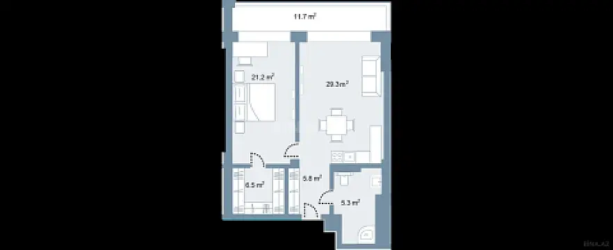 Satılır 2 otaqlı mənzil 93.6 m²