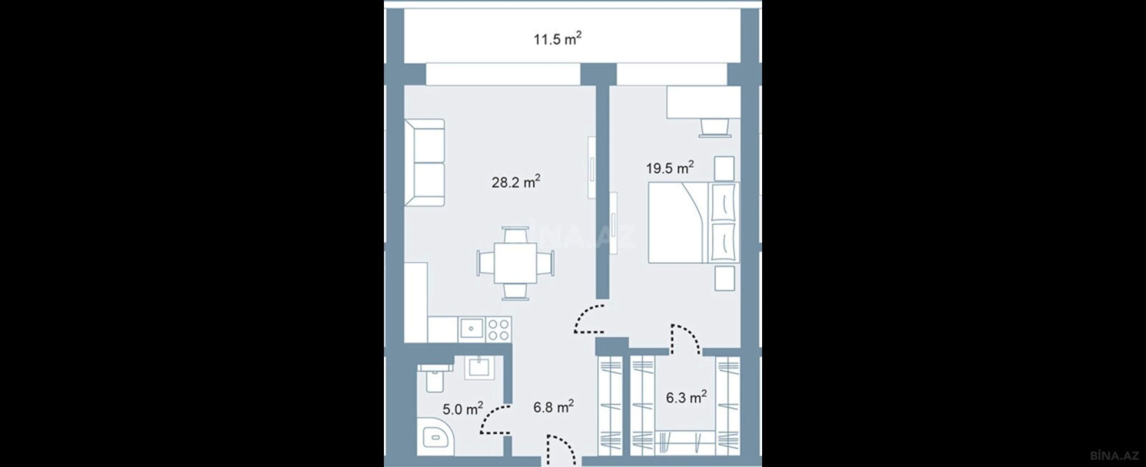 Satılır 2 otaqlı mənzil 91 m²