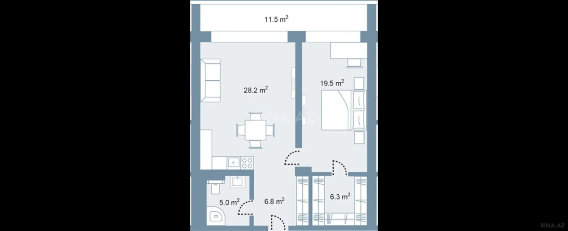 Satılır 2 otaqlı mənzil 91 m²