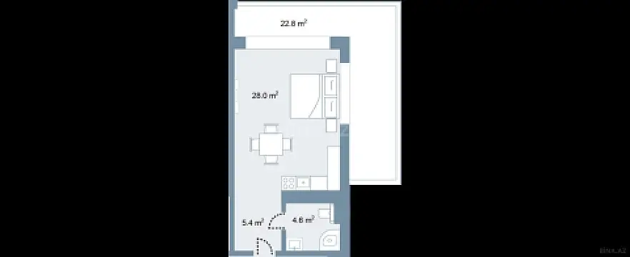 Satılır 1 otaqlı mənzil 73.4 m²