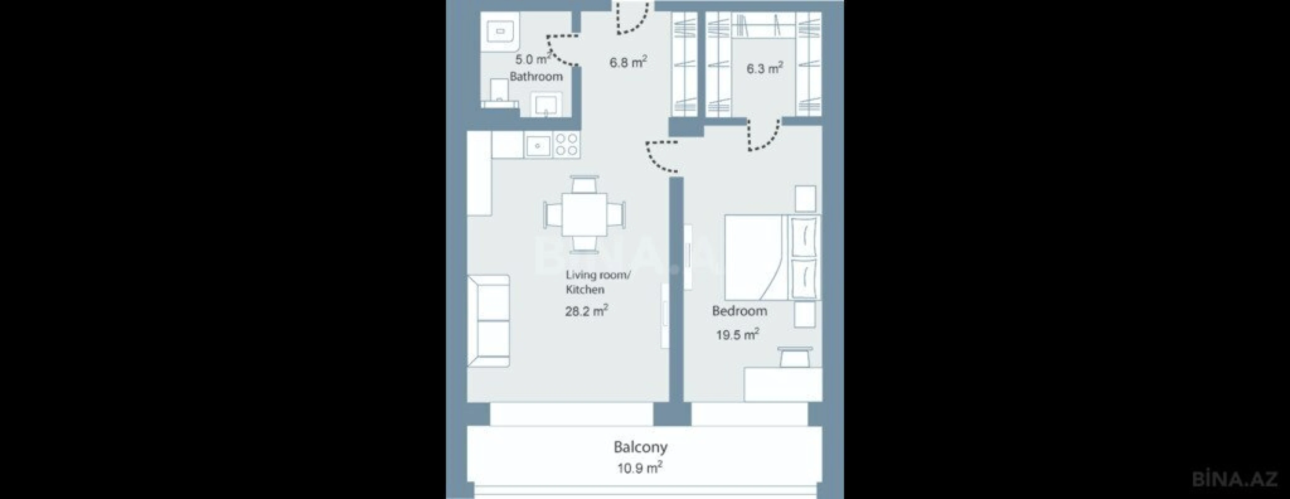 Satılır 2 otaqlı mənzil 92.3 m²