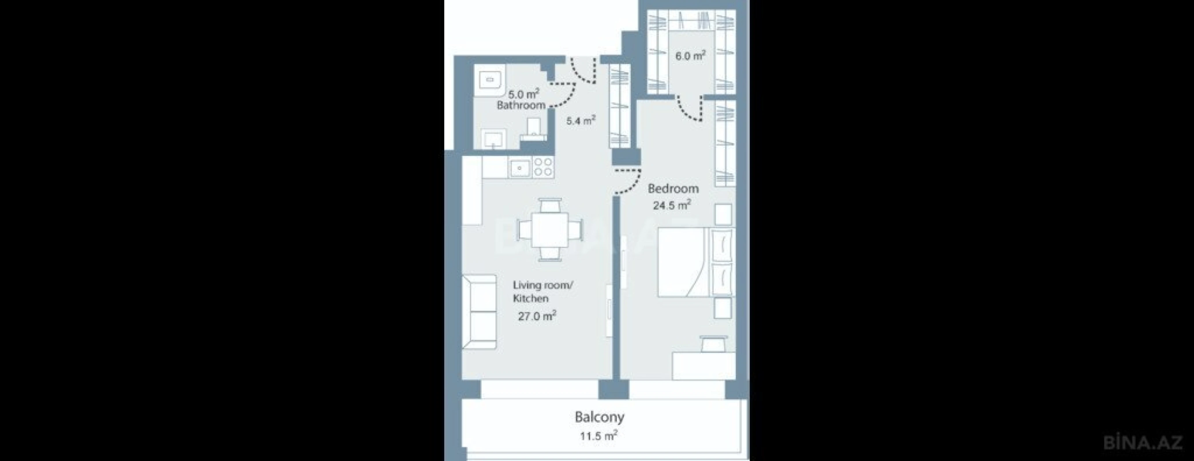 Satılır 2 otaqlı mənzil 93.2 m²