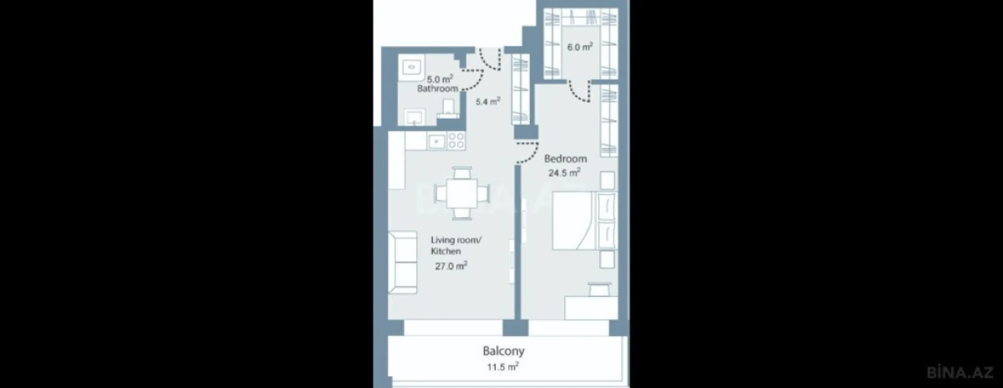 Satılır 2 otaqlı mənzil 93.2 m²