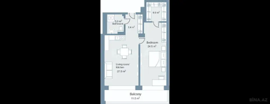Satılır 2 otaqlı mənzil 93.2 m²