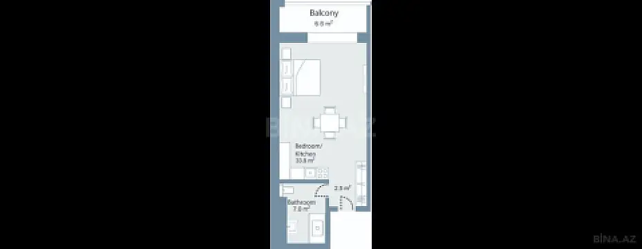 Satılır 1 otaqlı mənzil 62.2 m²