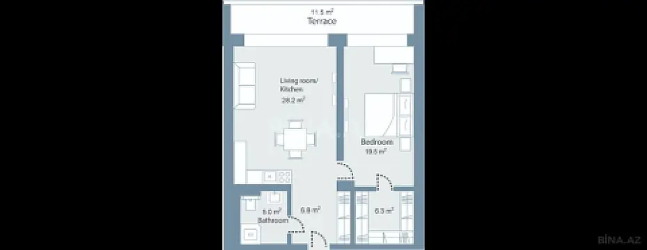Satılır 2 otaqlı mənzil 93.9 m²