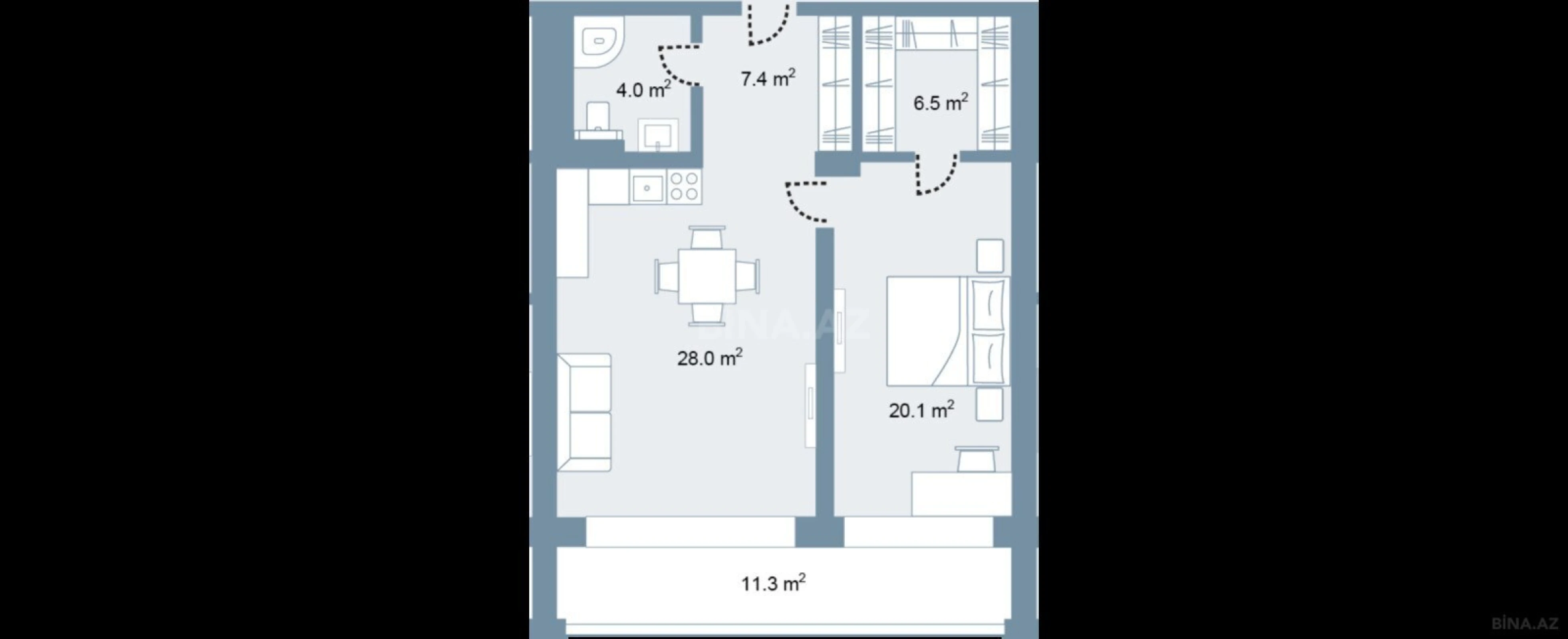 Satılır 2 otaqlı mənzil 91.8 m²