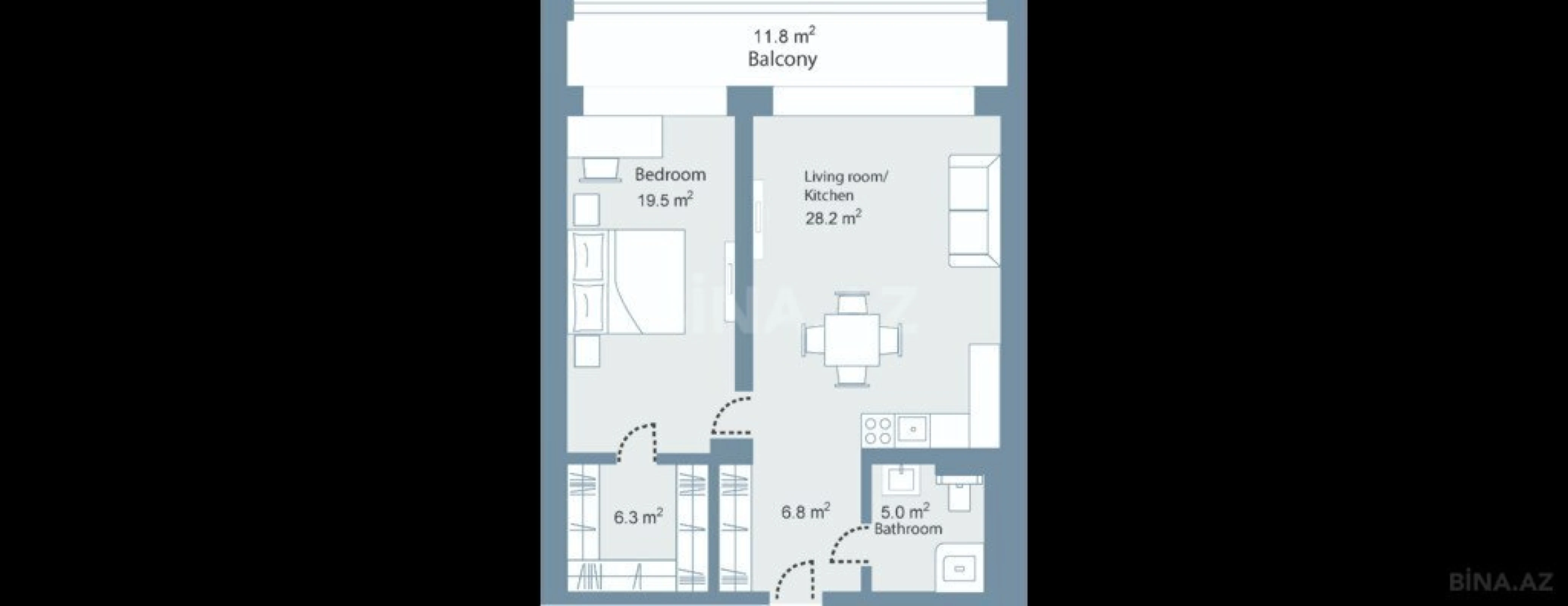 Satılır 2 otaqlı mənzil 95.3 m²