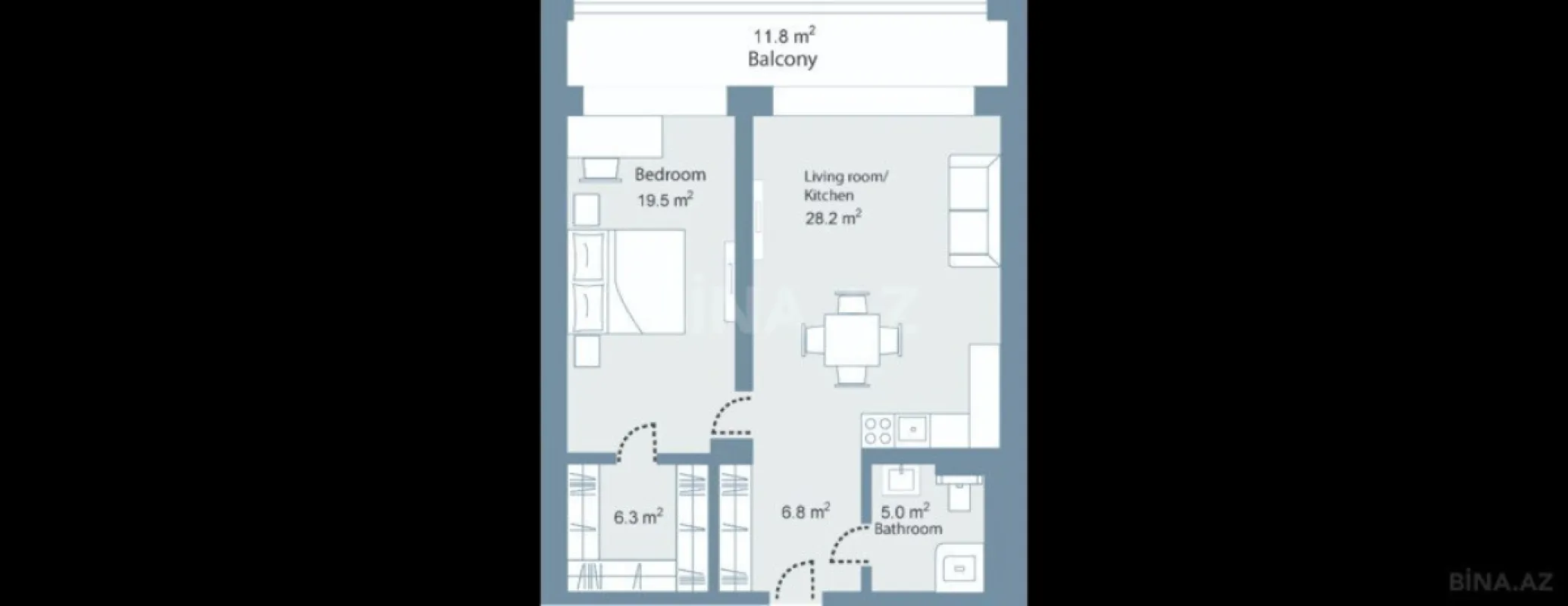 Satılır 2 otaqlı mənzil 95.3 m²