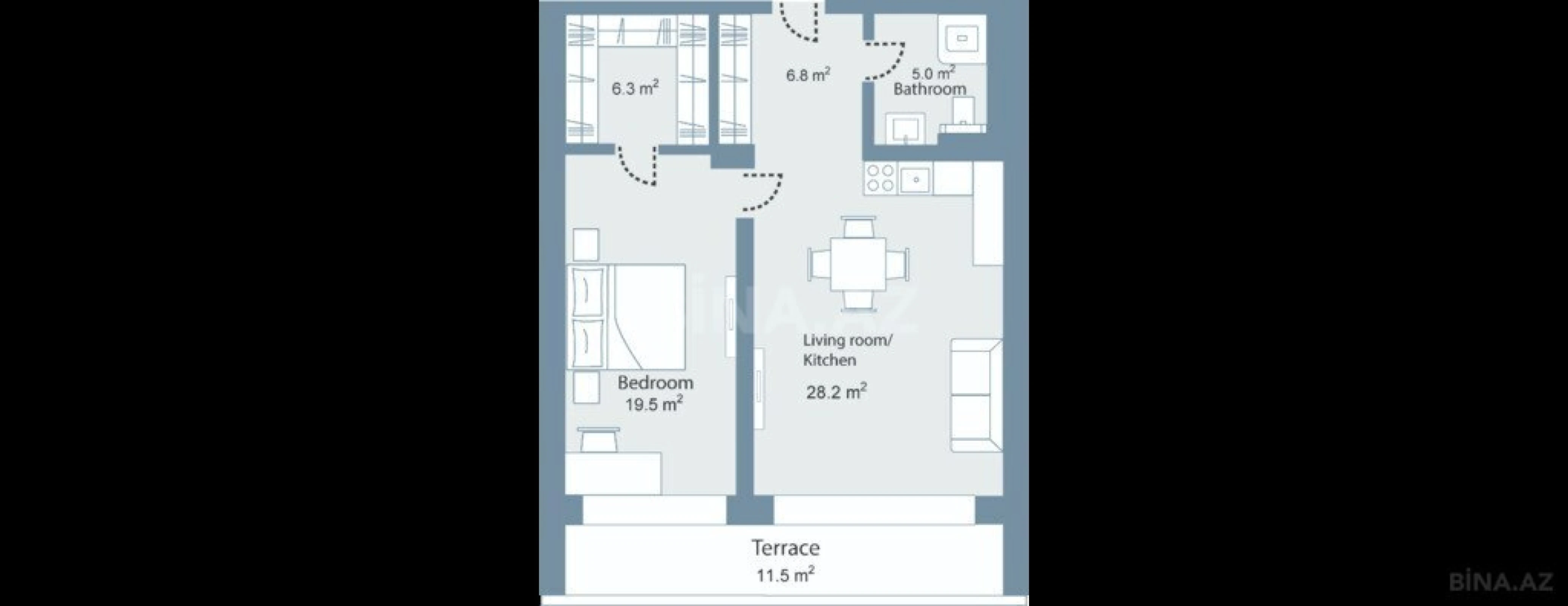 Satılır 2 otaqlı mənzil 91.9 m²