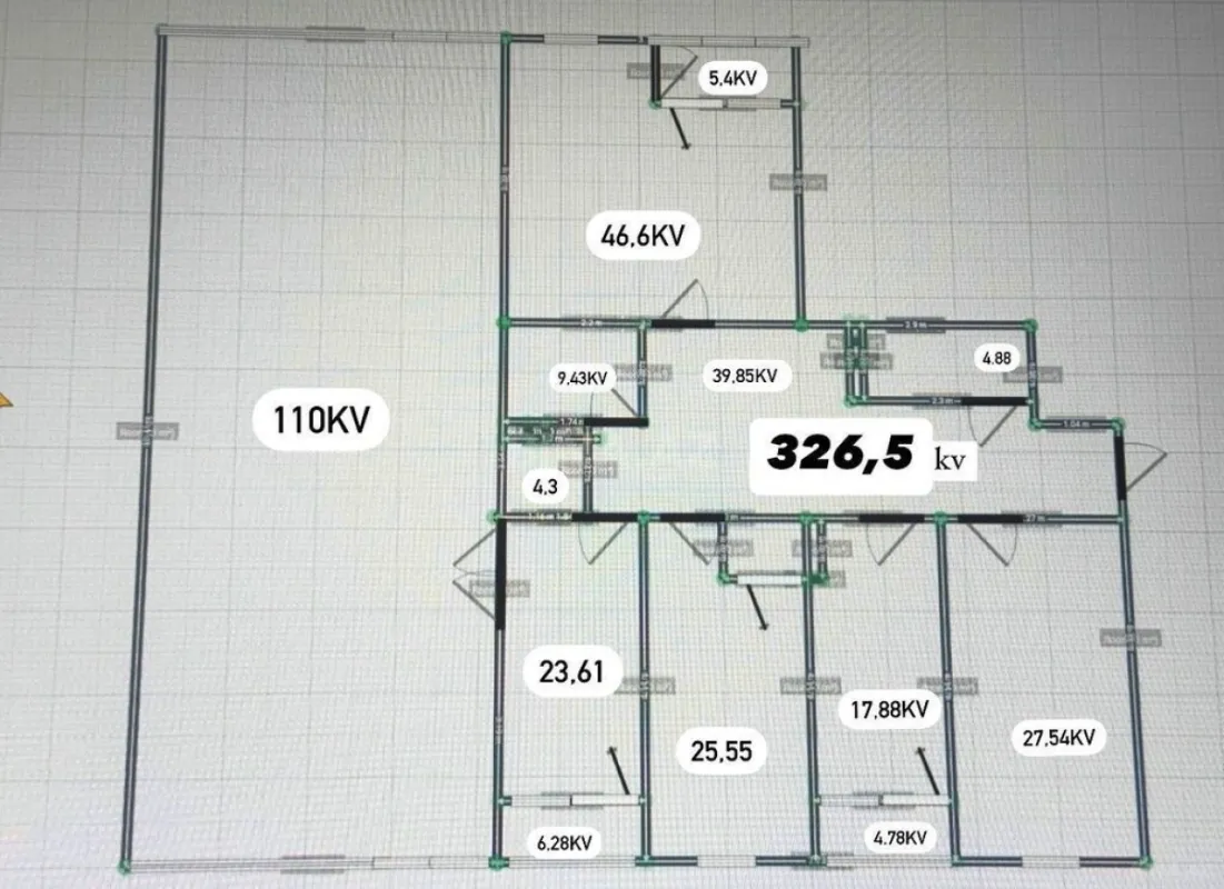 Satılır 5 otaqlı mənzil 326 m²