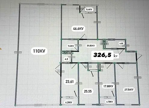 Satılır 5 otaqlı mənzil 326 m²