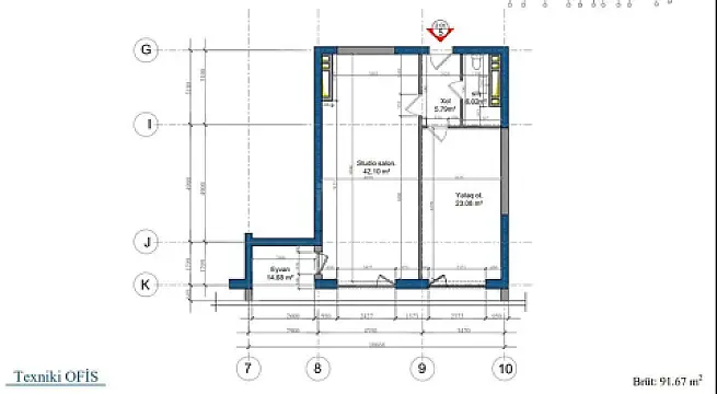 Satılır 2 otaqlı mənzil 92 m²
