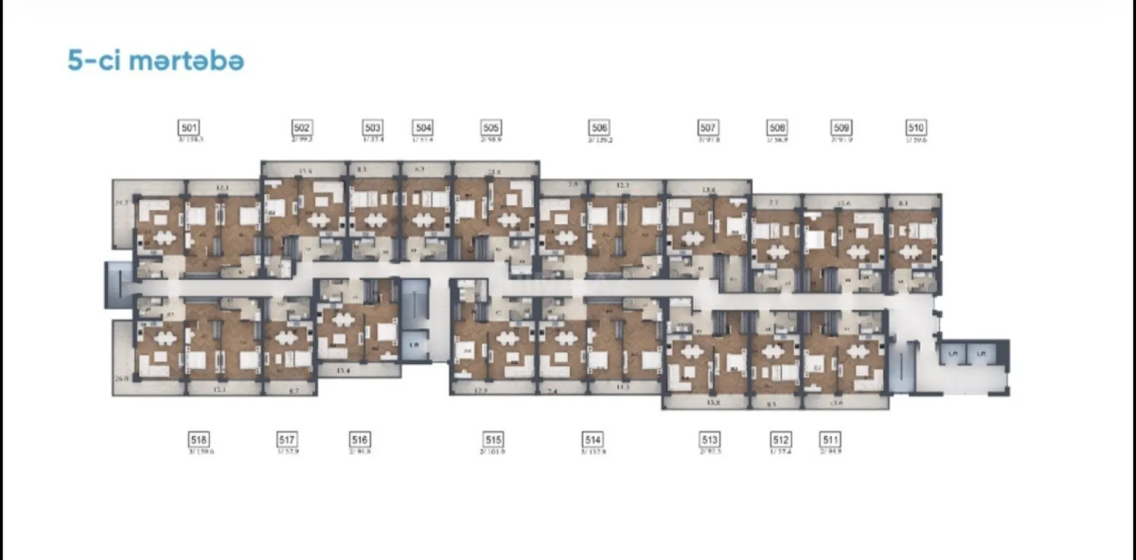 Satılır 1 otaqlı mənzil 57 m²
