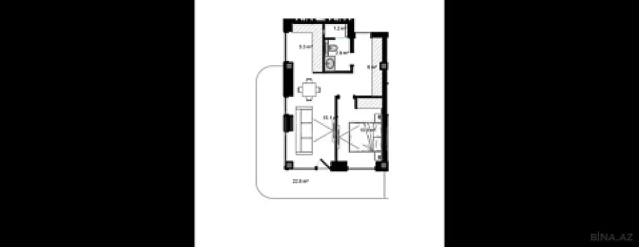 Satılır 2 otaqlı mənzil 76.7 m²