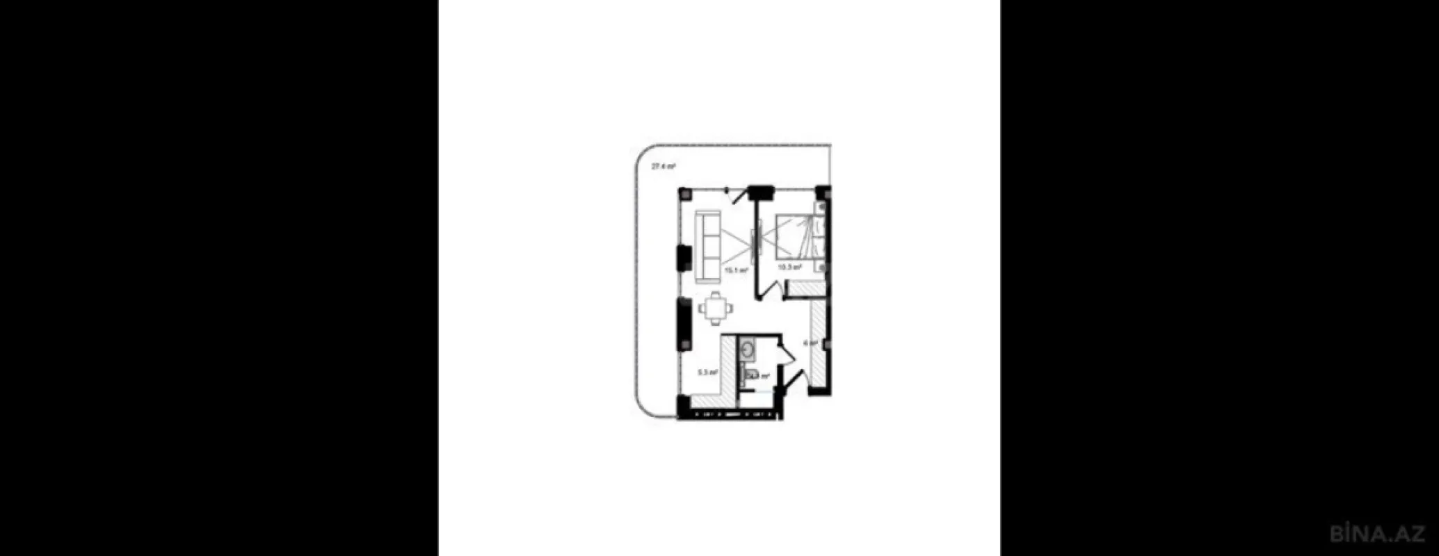 Satılır 2 otaqlı mənzil 81.9 m²