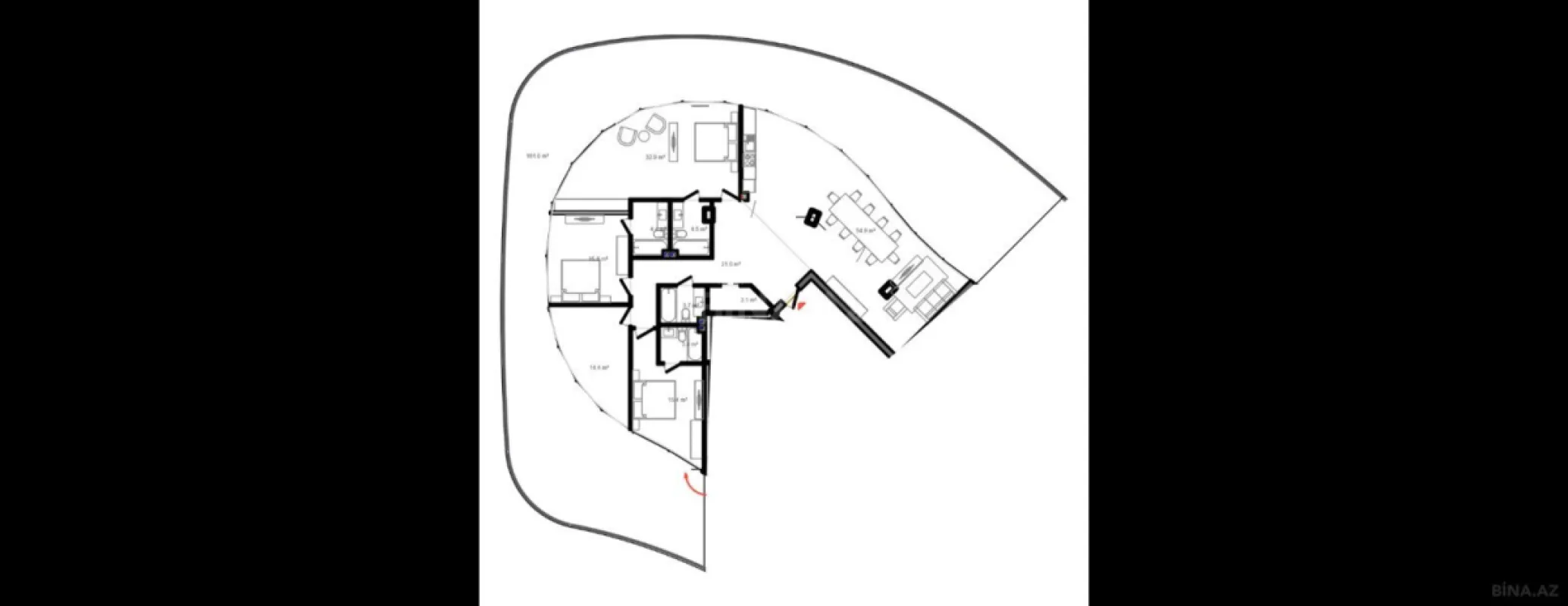 Satılır 4 otaqlı mənzil 367.5 m²