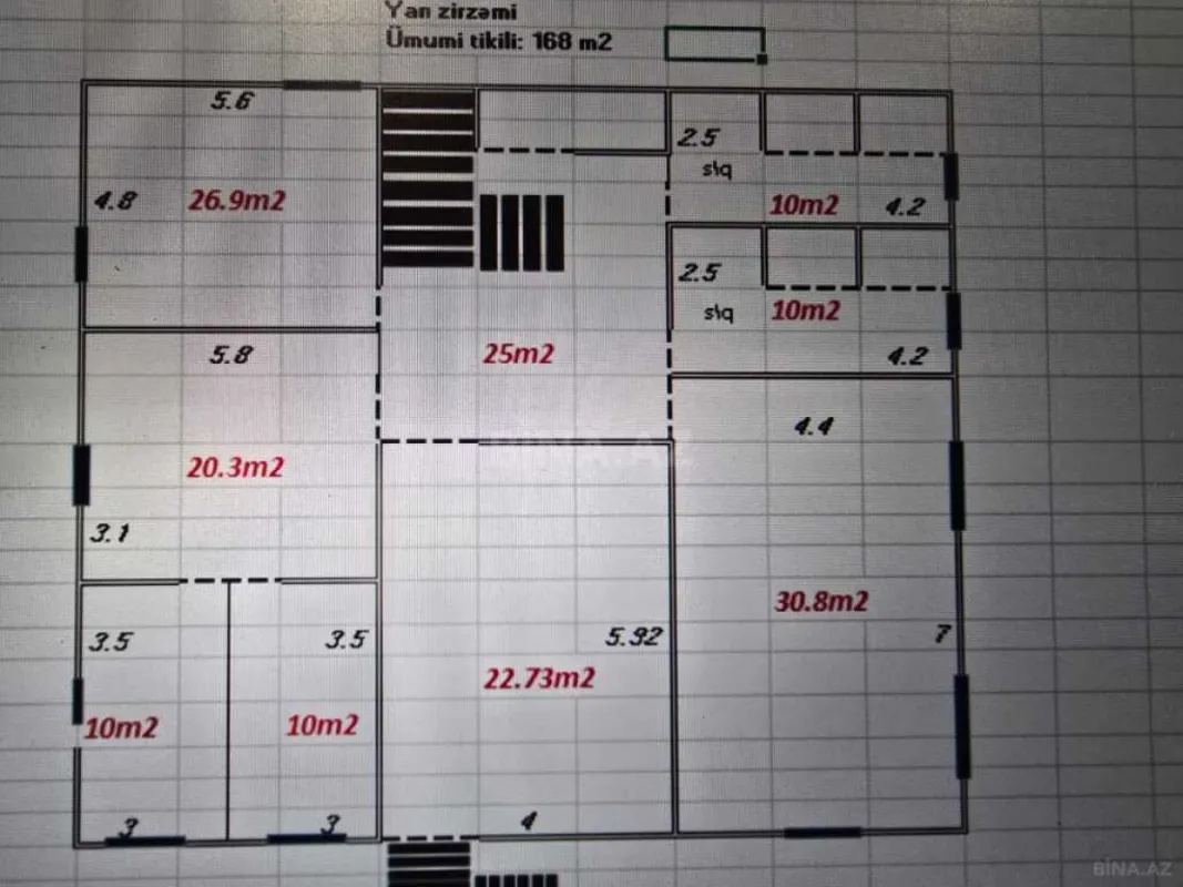 Kirayə verilir 20 otaqlı ofis 1000 m²