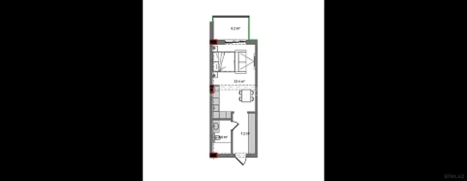 Satılır 1 otaqlı mənzil 50.1 m²