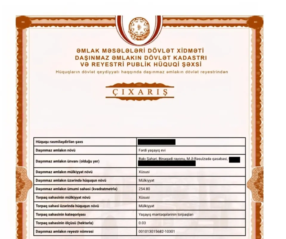 Satılır 6 otaqlı həyət evi 254.8 m²